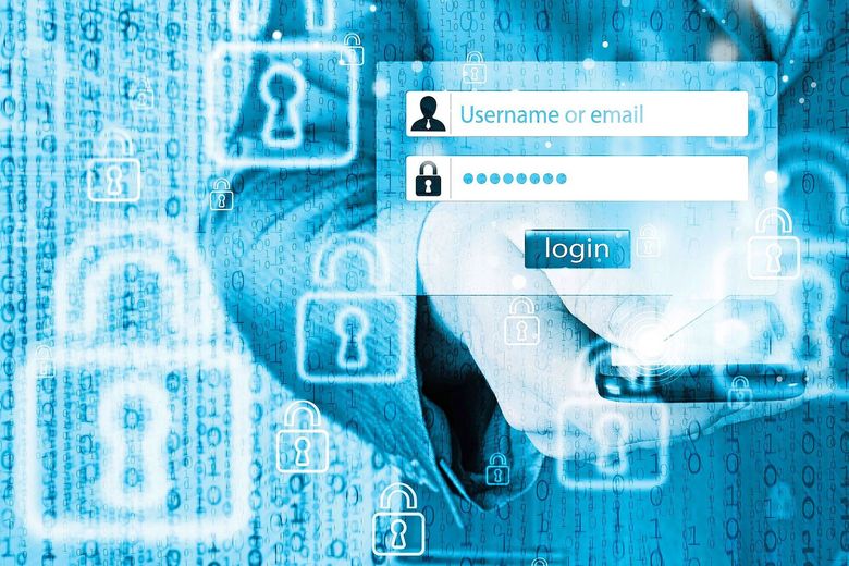 Futuristisches Bild vom Login auf einen Computer.