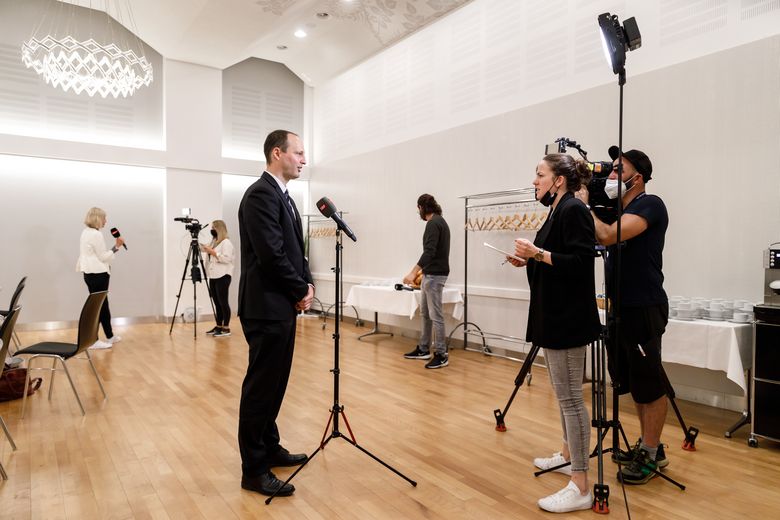 Samuel Zingg, Vizepräsident LCH, spricht an der Medienkonferenz.