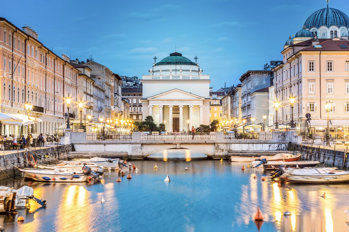 Canal grande in Trieste city center, Italy