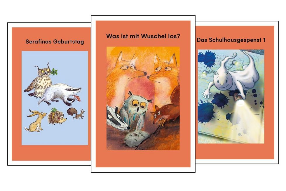 Die Buchcovers der drei Roten-Faden-Texte des SJW